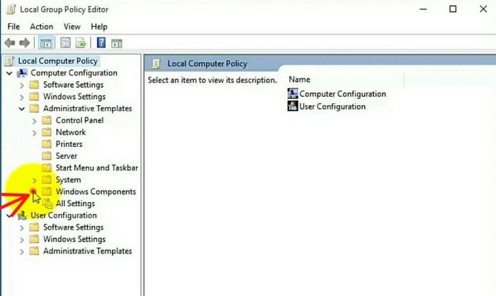 select "windows component" on the left side