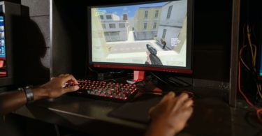 person playing counter strike