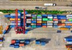 aerial view of containers