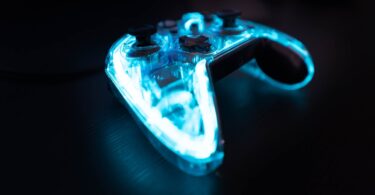 led game controller on table
