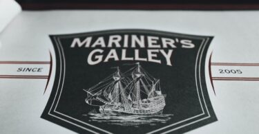 the mariner s gallery restaurant logo in close up shot