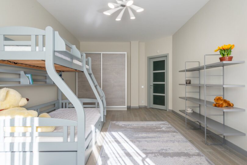 modern bedroom with bunk bed