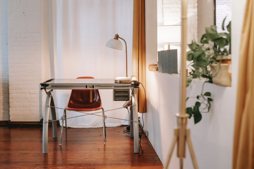 room interior with table and chair in house