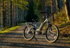 electric bike parked on gravel road
