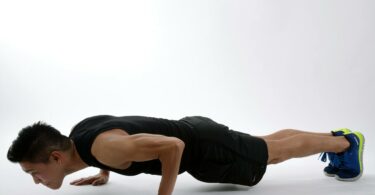 man push up on white floor