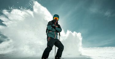 man skiing in winter