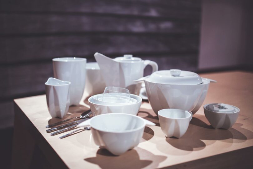 white tableware