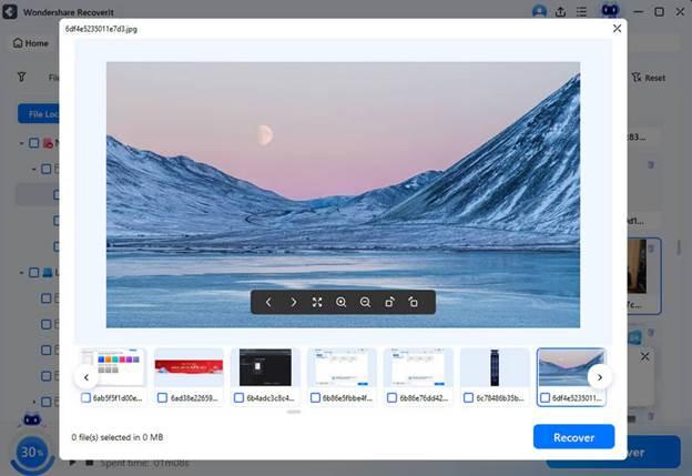 preview the recovered outcome